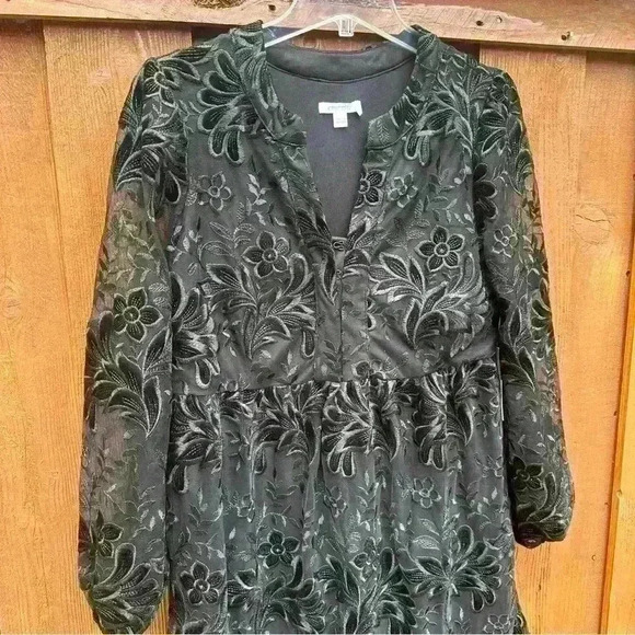 Chico’s burnout velvet lace midi dress - Picture 3 of 12